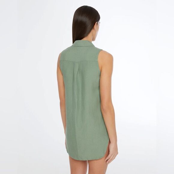 Onia Air Linen Sleeveless Shirtdress - Picture 3 of 16